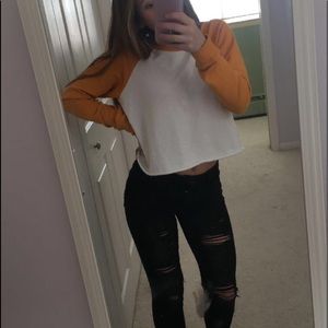 Yellow baseball long sleeve vintage